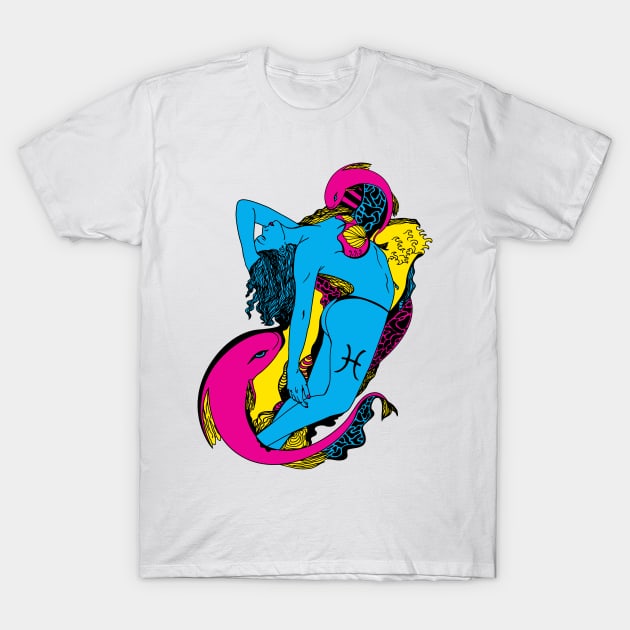 CMYK Pisces Beauty T-Shirt by kenallouis